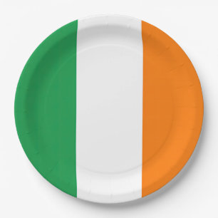 Assiettes En Carton Drapeau Irlande Tricolore