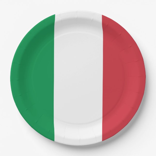 Assiettes En Carton Drapeau Italie (Devant)