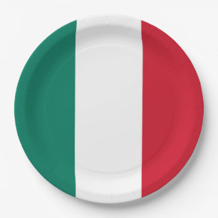Assiettes En Carton Drapeau italien Italia Il Tricolore