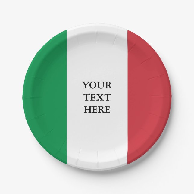Assiettes En Carton Drapeau italien personnalisé de l'Italie plaques d (Devant)