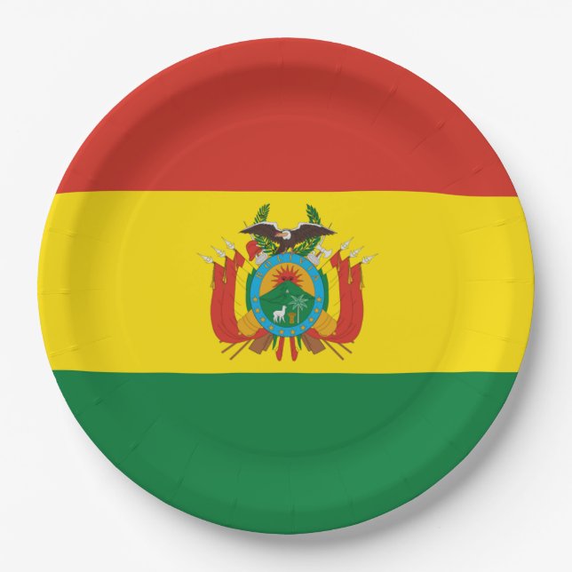 Assiettes En Carton Drapeau : La Bolivie (Devant)