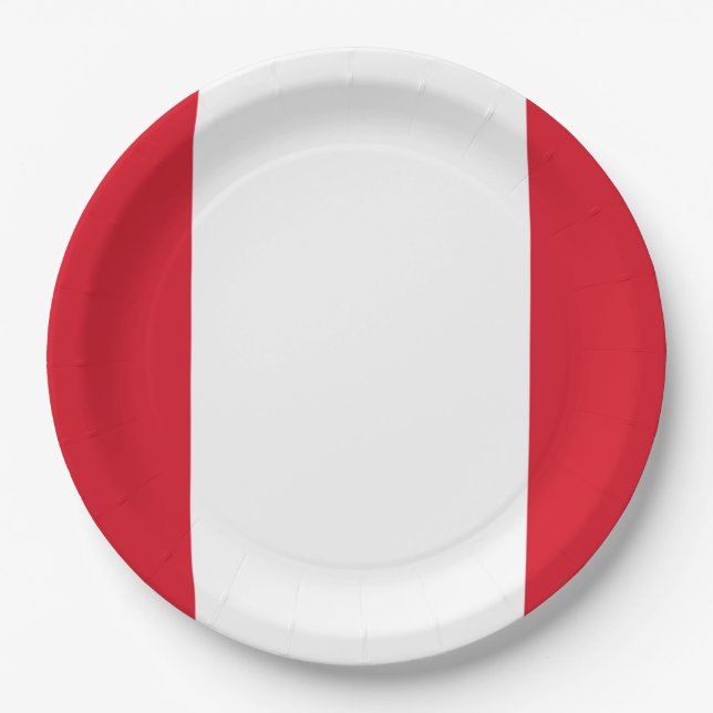 Assiettes En Carton Drapeau : Le Pérou (Devant)