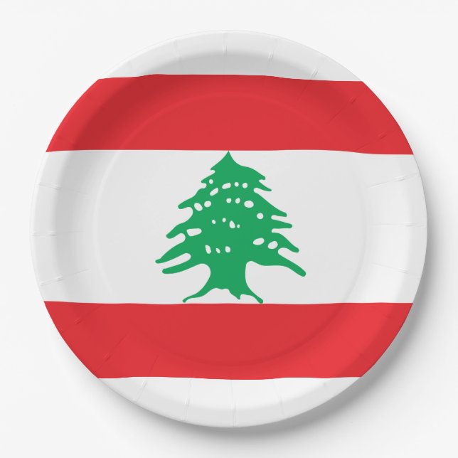 Assiettes En Carton Drapeau libanais (Drapeau libanais) (Devant)