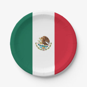 Assiettes En Carton Drapeau mexicain