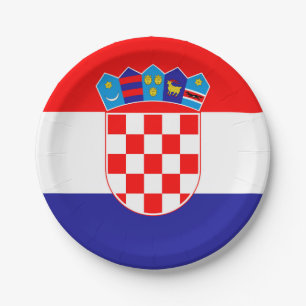 Assiettes En Carton Drapeau national de Croatie Zastava Hrvatske