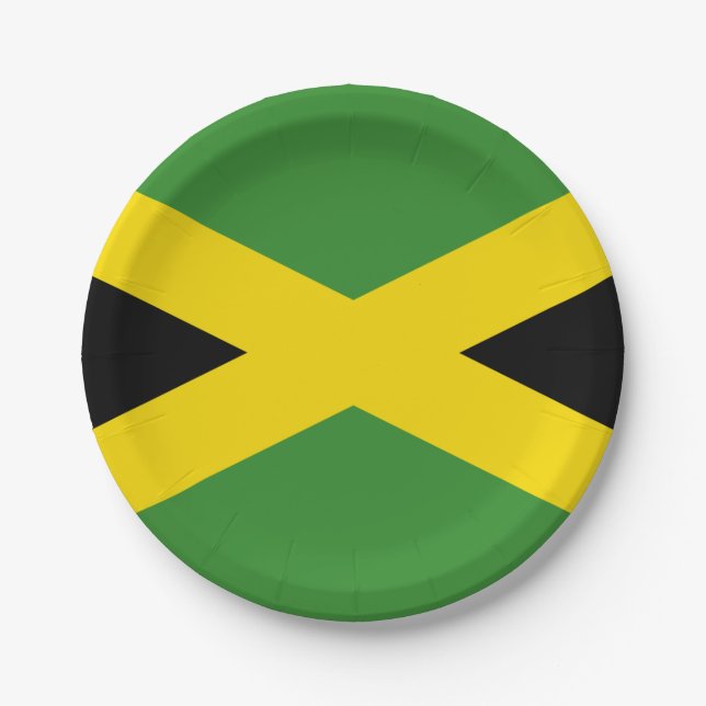 Assiettes En Carton Drapeau national de la Jamaïque (Devant)