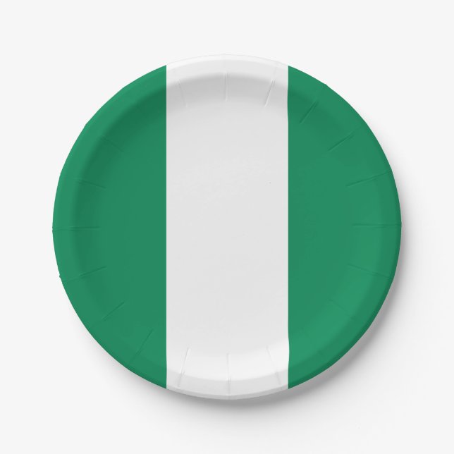 Assiettes En Carton Drapeau nigérian (Devant)