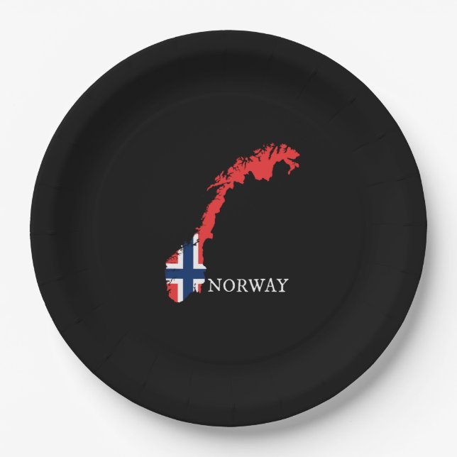 Assiettes En Carton Drapeau norvégien (Devant)