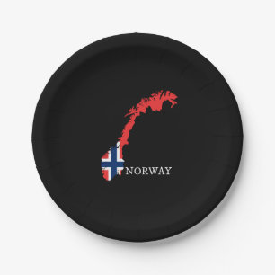 Assiettes En Carton Drapeau norvégien