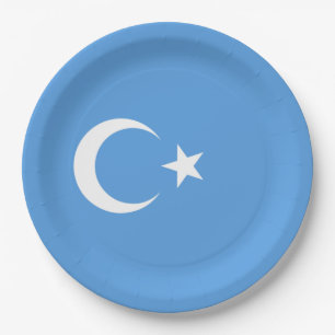Assiettes En Carton Drapeau ouïghour du Turkestan oriental (Uyghurista