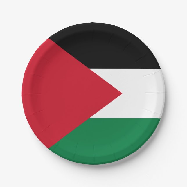 Assiettes En Carton Drapeau palestinien (Devant)