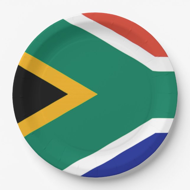 Assiettes En Carton Drapeau Patriotique Afrique du Sud Bokke (Devant)