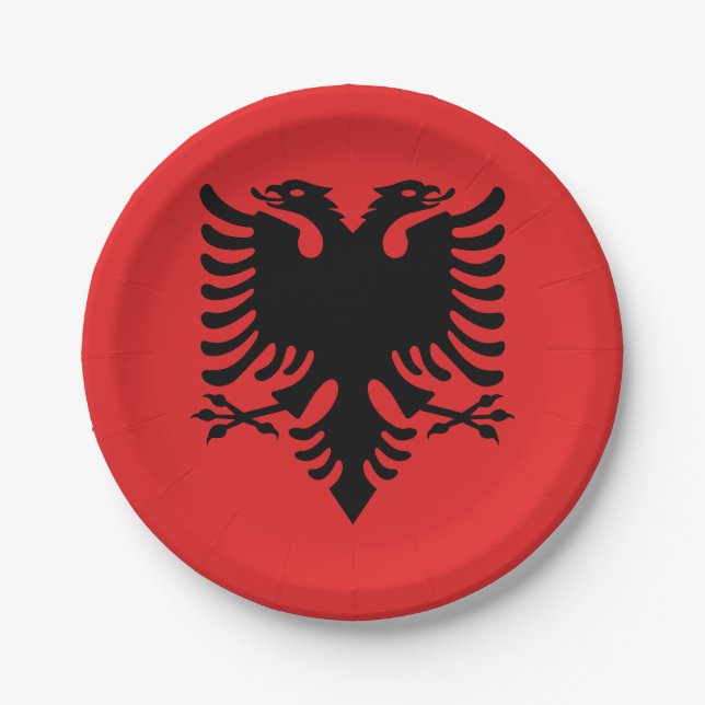 Assiettes En Carton Drapeau patriotique albanais (Devant)