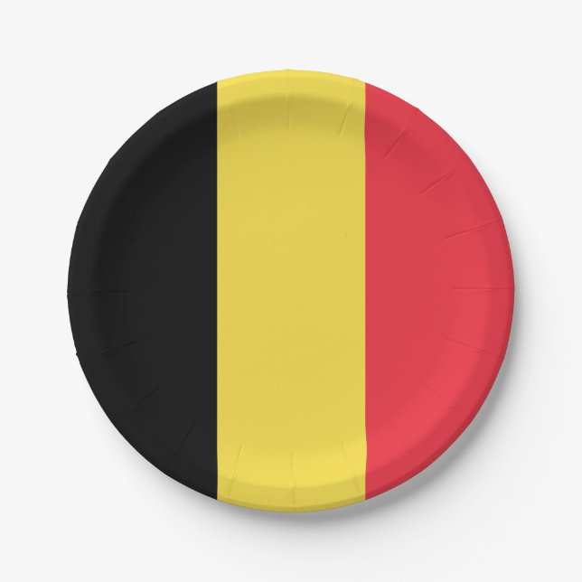 Assiettes En Carton Drapeau patriotique belge (Devant)