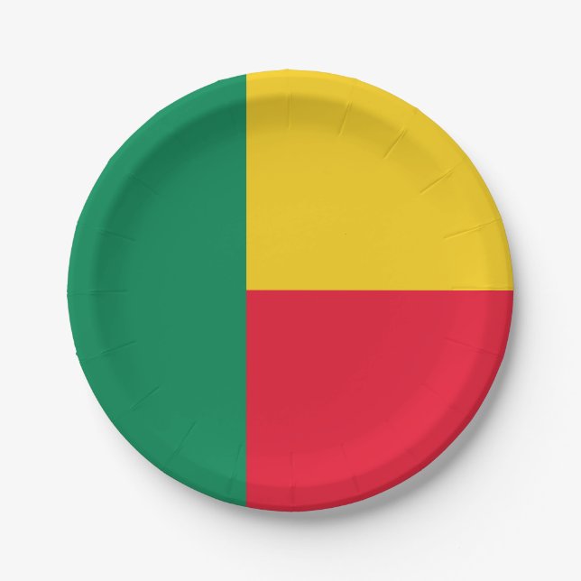Assiettes En Carton Drapeau patriotique du Bénin (Devant)