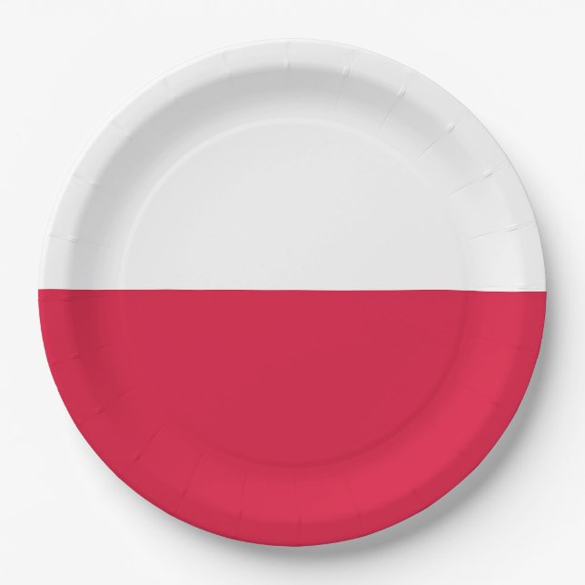 Assiettes En Carton Drapeau Pologne (Devant)