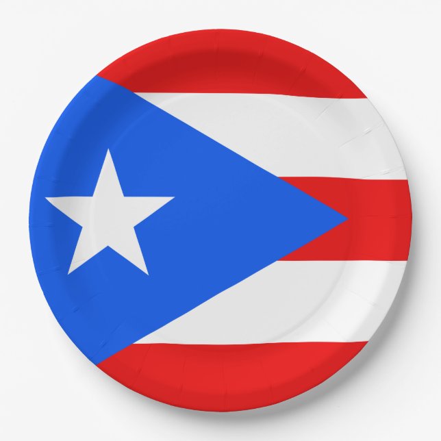 Assiettes En Carton Drapeau portoricain (Porto Rico) (Devant)