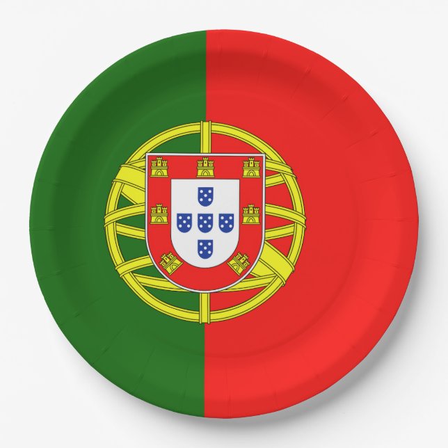 Assiettes En Carton Drapeau Portugal (Devant)
