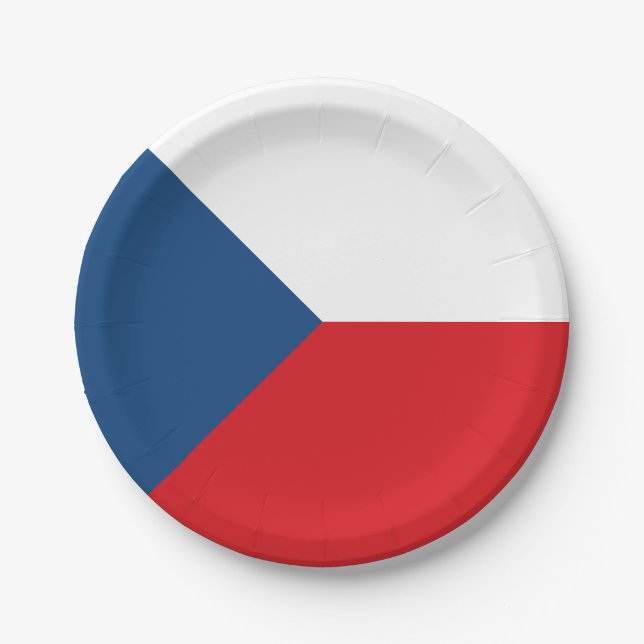Assiettes En Carton Drapeau République tchèque (Devant)