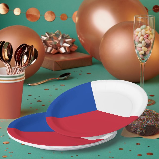Assiettes En Carton Drapeau République tchèque (Multi)