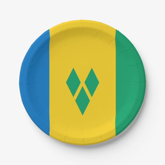 Assiettes En Carton Drapeau Saint-Vincent-et-les Grenadines (Devant)