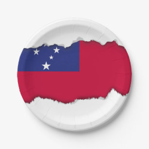 Assiettes En Carton Drapeau Samoa