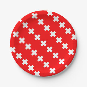 Assiettes En Carton Drapeau suisse