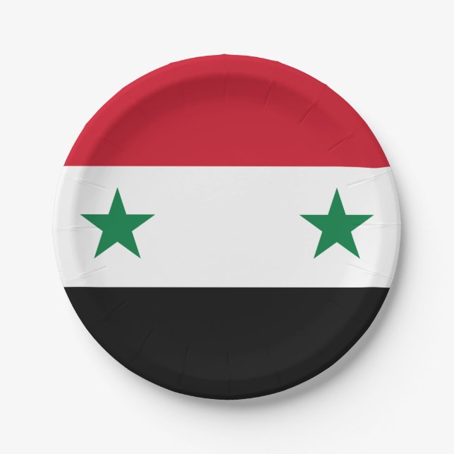 Assiettes En Carton Drapeau syrien (syrien) (Devant)