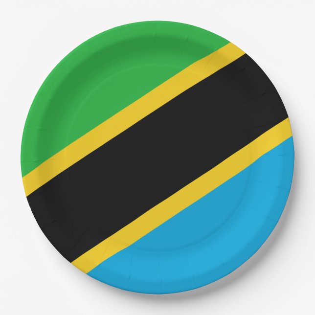 Assiettes En Carton Drapeau tanzanien (Devant)