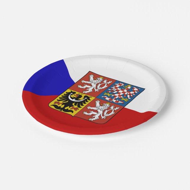 Assiettes En Carton Drapeau tchèque (Angle)