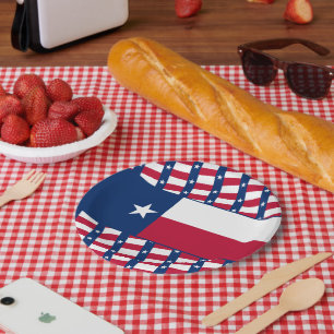 Assiettes En Carton Drapeau Texan, Drapeau du Texas