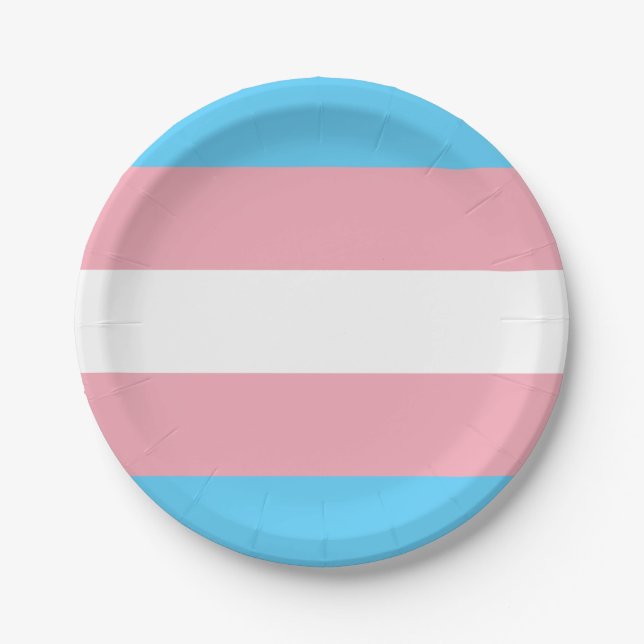 Assiettes En Carton Drapeau transgenre trans pride symbole LGBT homo g (Devant)