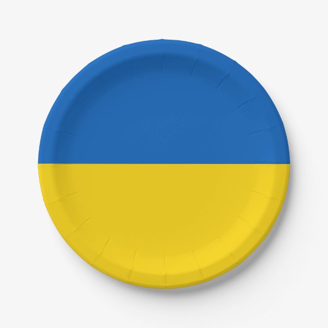 Assiettes En Carton Drapeau ukrainien (Devant)