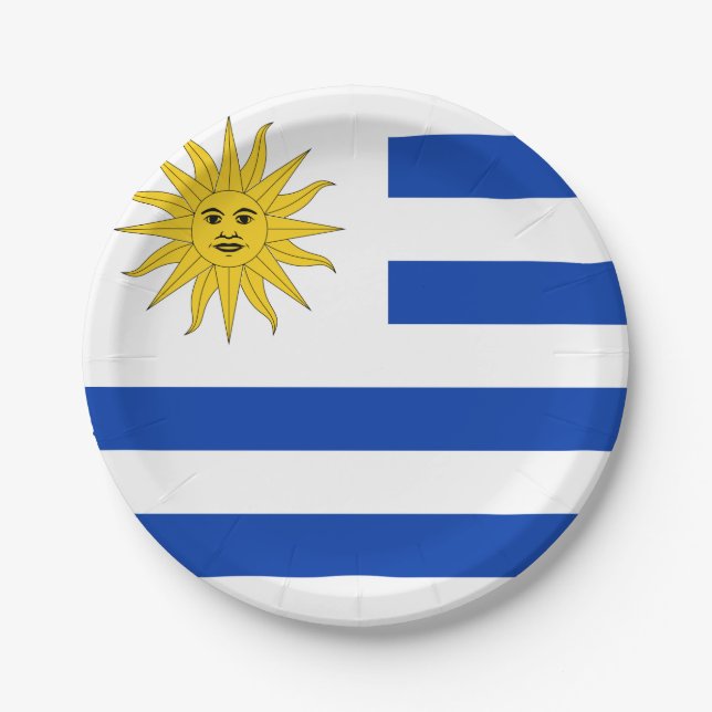 Assiettes En Carton Drapeau uruguayen (Devant)