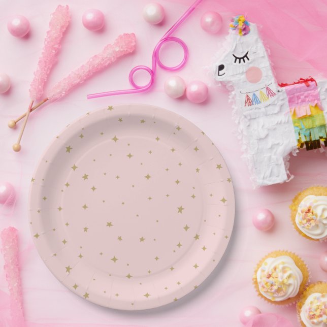 Assiettes En Carton Dream Bear Baby Girl Stars (Fête)