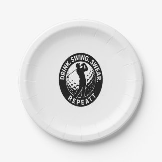 Assiettes En Carton Drink Swing Sweat Repeat Golf