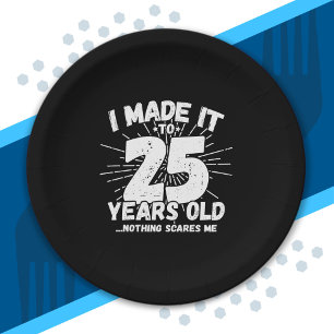 Assiettes En Carton Drôle 25e anniversaire Citation Sarcastique 25 ans