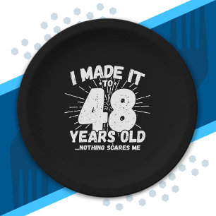 Assiettes En Carton Drôle 48ème Anniversaire Citation Sarcastique 48 A