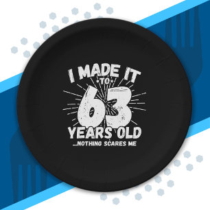 Assiettes En Carton Drôle 63ème anniversaire Citation Sarcastique 63 a