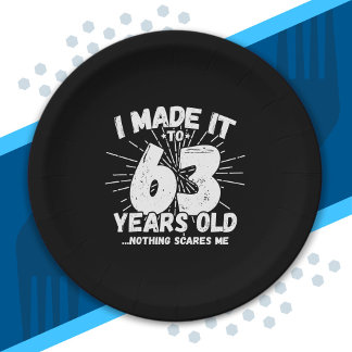 Assiettes En Carton Drôle 63ème anniversaire Citation Sarcastique 63 a