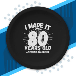 Assiettes En Carton Drôle 80e Anniversaire Citation Sarcastique 80 ans