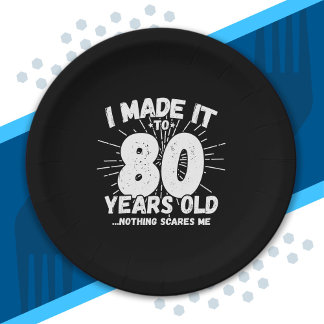 Assiettes En Carton Drôle 80e Anniversaire Citation Sarcastique 80 ans