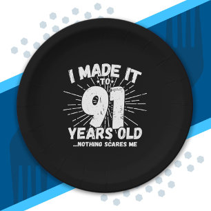 Assiettes En Carton Drôle 91e Anniversaire Citation Sarcastique 91 Ann