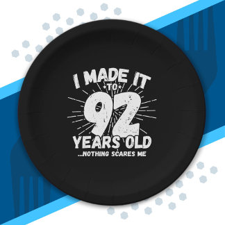 Assiettes En Carton Drôle 92ème Anniversaire Citation Sarcastique 92 A