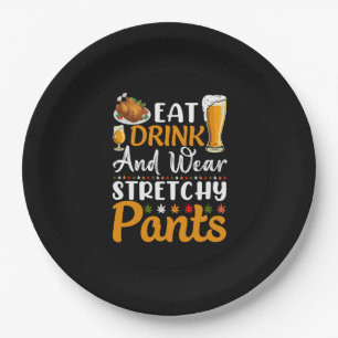 Assiettes En Carton drôle Adulte Thanksgiving manger mot art 