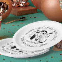 Drôle dessin animé lors d'une réception de mariage