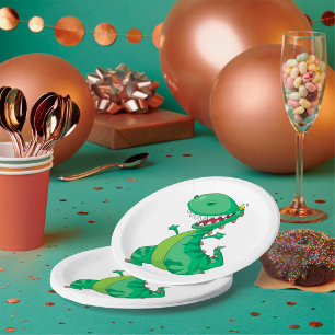 Assiettes En Carton Drôle Dinosaure Dinosaure Roaring T-Rex