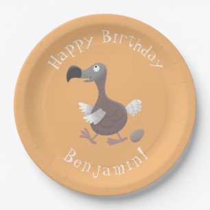 Assiettes En Carton Drôle dodo oiseau personnalisées dessin animé anni
