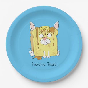 Assiettes En Carton Drôle French Bulldog Frenchie mignon Dessin de chi
