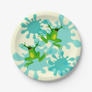 Assiettes En Carton Drôle Hoppy Birthday Frog 7" Plaque de fête